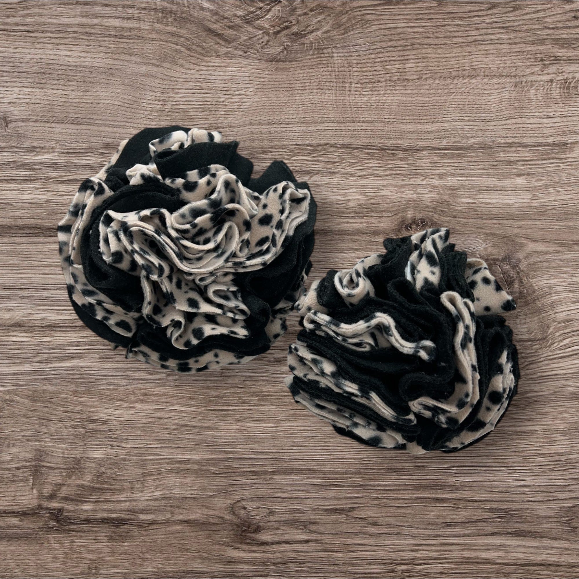 Medium Snuffle Ball from Buffalo Freeze Dry, featuring colorful fabric for hiding treats and engaging pets in play.