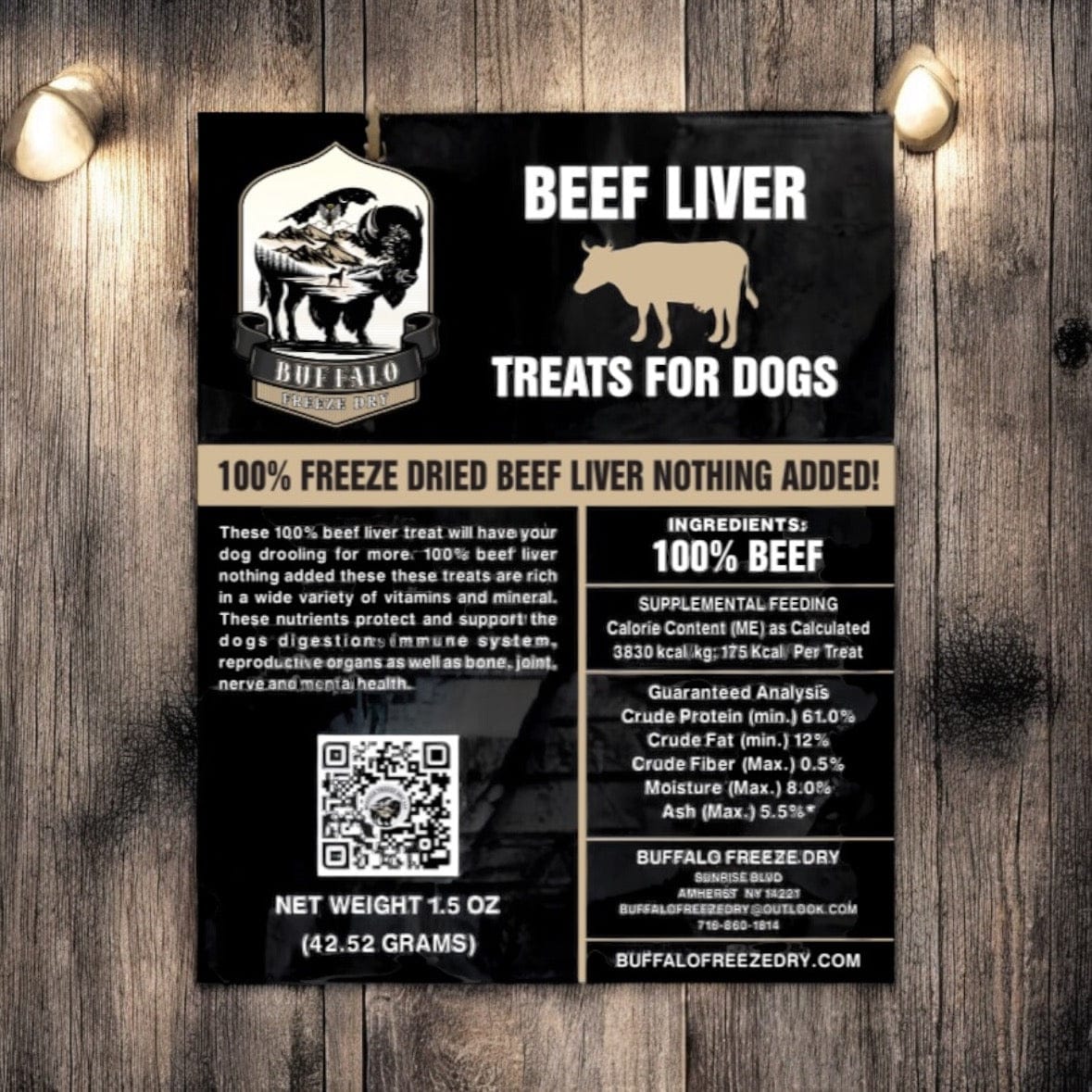 Buffalo Freeze Dry Freeze Dried Beef Liver Treats 1.5oz Beef Liver