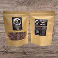 Freeze-dried beef treats in a 3.5 oz package from Buffalo Freeze Dry, showcasing premium quality beef.