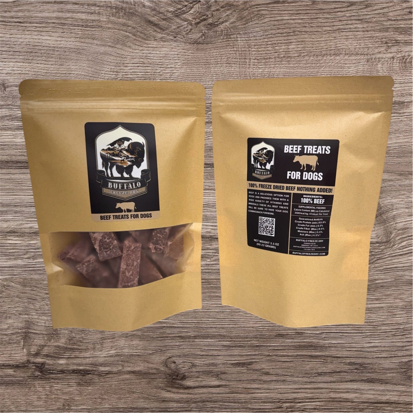 Buffalo Freeze Dry Freeze Dried Beef Treats 3.5 oz, Premium Beef Treats