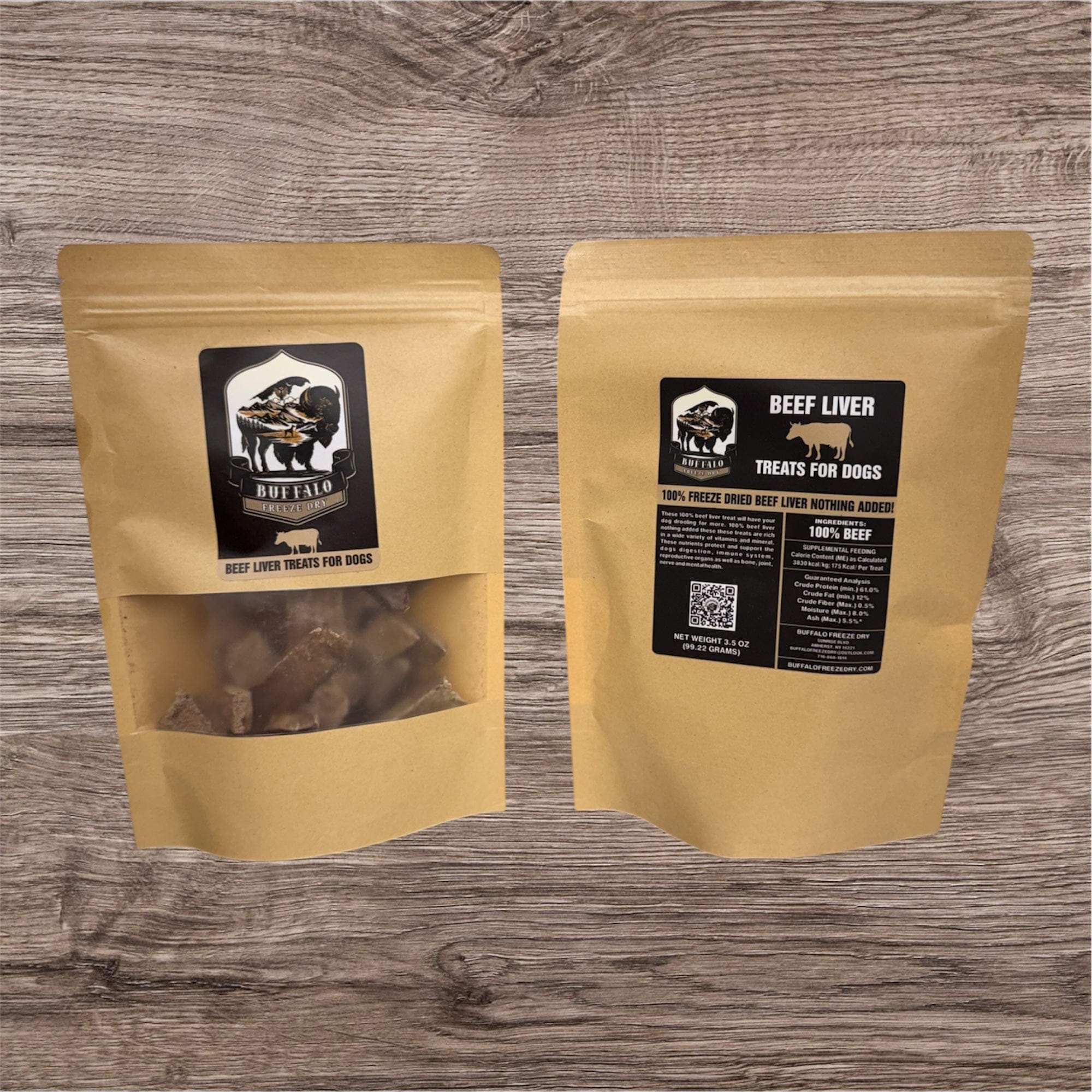 Large beef bundle of freeze-dried beef treats by Buffalo Freeze Dry, showcasing various cuts in a clear packaging.
