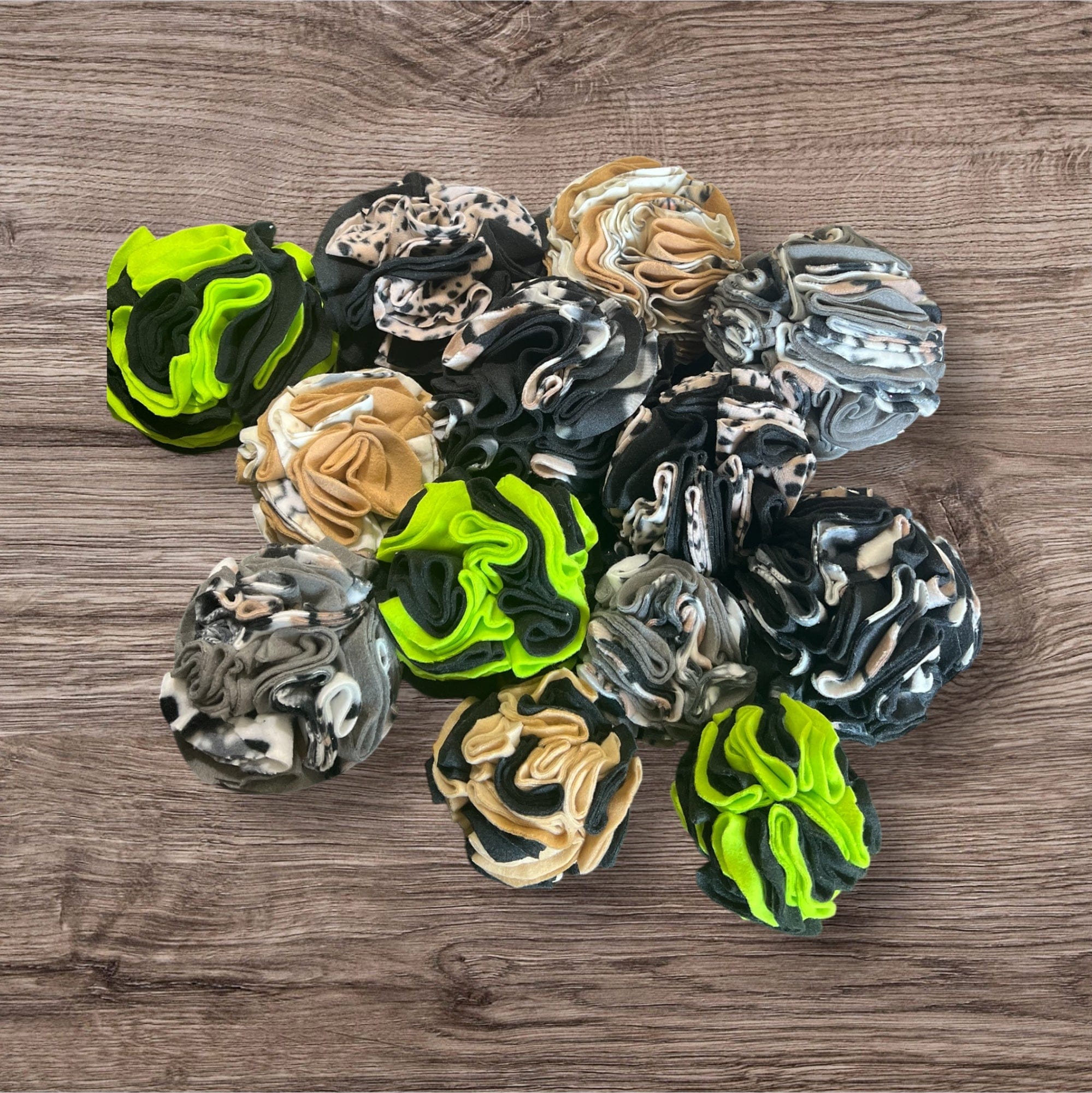 Buffalo Freeze Dry snuffle ball in vibrant colors, designed for interactive pet play and scent exploration.