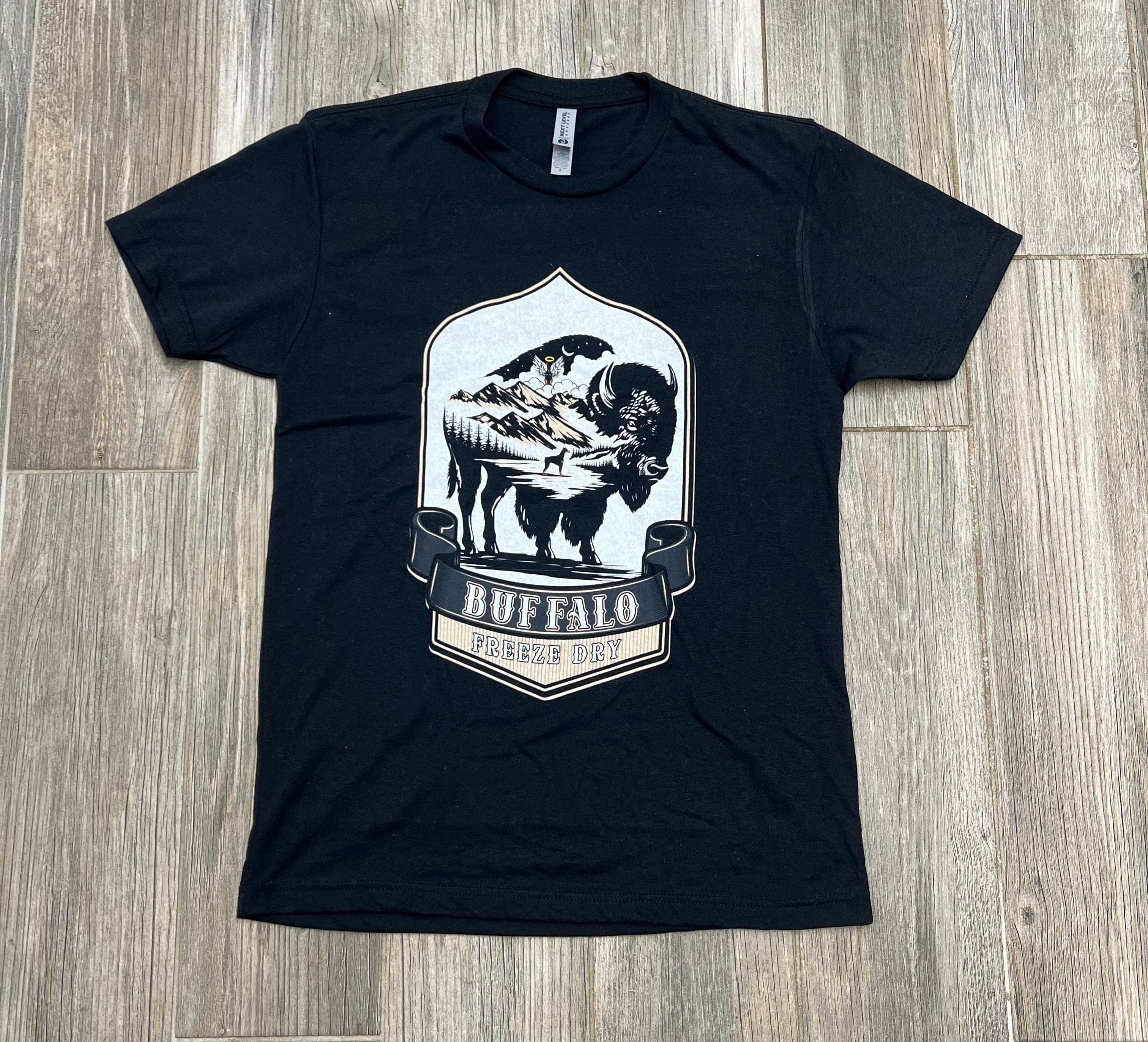 Buffalo Freeze Dry T-Shirt Buffalo Freeze Dry Shield Logo  Next Level T-Shirt